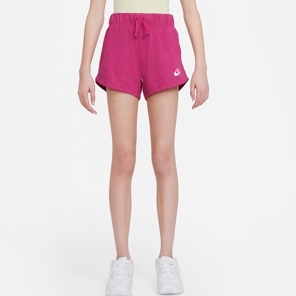 Nike Swoosh Drawstring Pink Jersey Shorts - Picture 1 of 6
